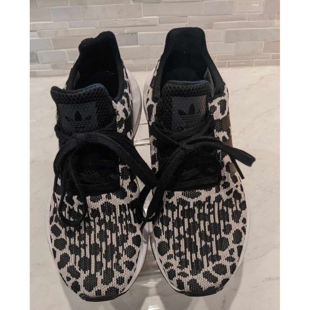 Women's ADIDAS Originals Swift Run Cheetah Leopard Knit Upper Sneakers 7.5 - Picture 2 of 9